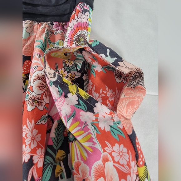 Retrolicous Alice In Wonderland Greta Tea Dress Cats Mushrooms Floral Disney XL - Picture 4 of 12